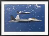 Framed Two F-22 Raptors During a Training Mission