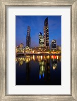 Framed Australia, Victoria, City Skyline, Bridge, Yarra River