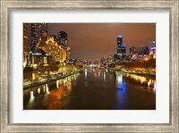 Framed Australia, Victoria, Melbourne, Yarra River, City Skyline