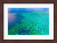 Framed Aerial view of the Great Barrier Reef, Queensland, Australia