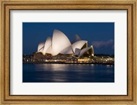 Framed Australia, Sydney Opera House at night on waterfront