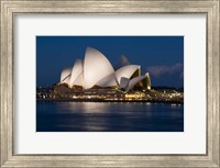Framed Australia, Sydney Opera House at night on waterfront