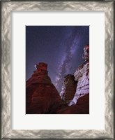 Framed Milky Way  above the Wedding Party Rock Formation, Oklahoma