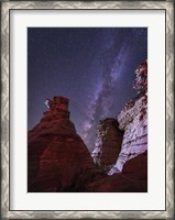 Framed Milky Way  above the Wedding Party Rock Formation, Oklahoma