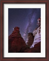 Framed Milky Way  above the Wedding Party Rock Formation, Oklahoma