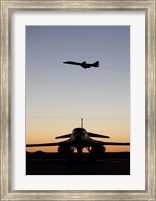 Framed B-1B Lancer Takes Off at Sunset from Dyess Air Force Base, Texas