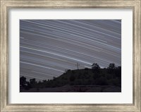 Framed Star Trails over a cross in Oklahoma