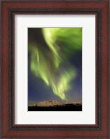 Framed Aurora Borealis over Emerald Lake, Carcross, Yukon, Canada