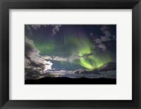 Framed Aurora Borealis with Moonlight at Fish Lake, Yukon, Canada