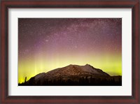 Framed Aurora Borealis, Comet Panstarrs and Milky Way over Yukon, Canada