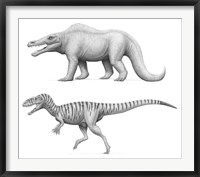 Framed Megalosaurus Bucklandii, Past and Present