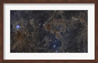Framed Iris Nebula and Dusty Region in Cepheus constellation