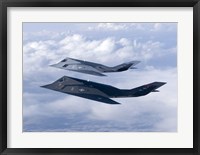 Framed Two F-117 Nighthawk Stealth Fighters