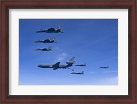 Framed Six F-15 Eagles Refuel from a KC-10 Extender
