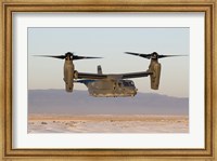 Framed CV-22 Osprey Flies in Helicopter Mode