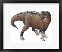 Framed Muttaburrasaurus Dinosaur from the Early Cretaceous Period