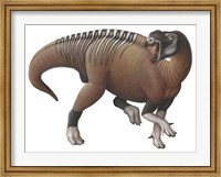 Framed Muttaburrasaurus Dinosaur from the Early Cretaceous Period