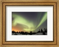 Framed Aurora borealis over Ogilvie Mountains