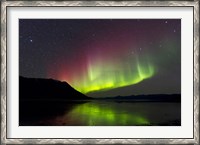 Framed Aurora Borealis with Big Dipper over Kluane Lake, Yukon, Canada
