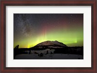 Framed Aurora Borealis and Milky Way over Carcross Desert, Canada