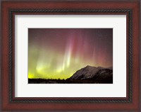 Framed Red Aurora Borealis over Carcross Desert, Canada