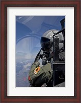 Framed F-15 Pilot Looks Over at his Wingman