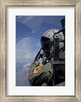 Framed F-15 Pilot Looks Over at his Wingman