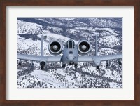 Framed A-10C Thunderbolt over Idaho with Snow
