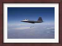 Framed F-22 Raptor Releases a GBU-32 JDAM over New Mexico