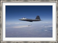 Framed F-22 Raptor Releases a GBU-32 JDAM over New Mexico