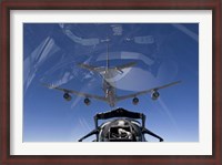 Framed F-15 Eagle Pulls into Position Behind a KC-135 Stratotanker