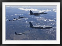 Framed Five F-15 Eagles Refueling