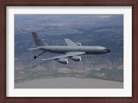 Framed KC-135R Stratotanker in Flight over Central Oregon
