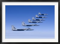 Framed Six F-15 Eagles Fly in Formation