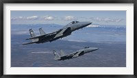 Framed Two F-15 Eagles Training over Oregon