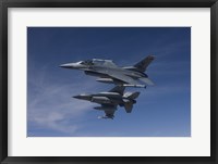Framed Two F-16's Manuever on Air-to-Air Training Mission