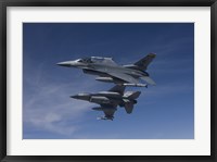 Framed Two F-16's Manuever on Air-to-Air Training Mission
