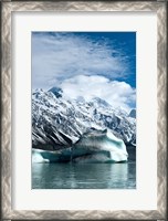 Framed Large icebergs on Tasman Glacier Terminal Lake, South Island, New Zealand