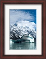 Framed Large icebergs on Tasman Glacier Terminal Lake, South Island, New Zealand