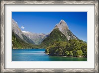 Framed Mitre Peak, Milford Sound, South Island, New Zealand