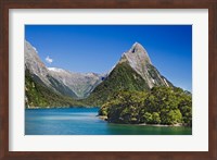 Framed Mitre Peak, Milford Sound, South Island, New Zealand