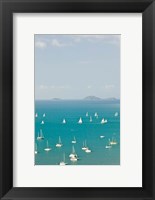 Framed Australia, Queensland, Whitsunday, Airlie, Sailboats