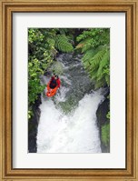 Framed Kayak in Tutea's Falls, Okere River, New Zealand