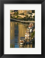 Framed Australia, Brisbane, Brisbane River Marina boats