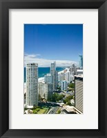 Framed Australia, Gold Coast, Surfers Paradise, city skyline
