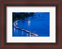 Framed Evening View of a pontoon Bridge over Brisbane River, Brisbane, Queensland