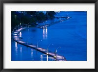 Framed Evening View of a pontoon Bridge over Brisbane River, Brisbane, Queensland