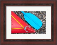 Framed Detail of Red Kayak and Blue Paddle