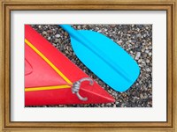 Framed Detail of Red Kayak and Blue Paddle