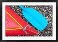 Framed Detail of Red Kayak and Blue Paddle